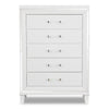 Commode verticale somptueuse Max de 38 po (L) x 54,3 po (H) à 5 tiroirs pour la chambre à coucher - blanche