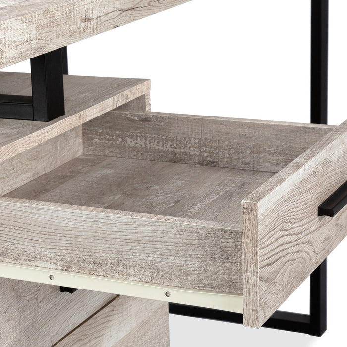 Bureau réversible Clayton de 47,25 po à 3 tiroirs - taupe clair