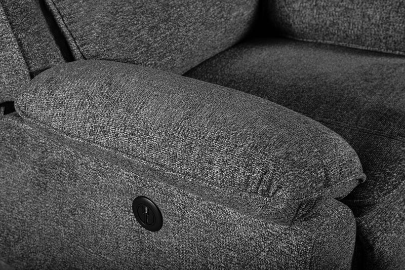 Fauteuil à inclinaison électrique Chandler de 37 po en tissu de chenille - gris