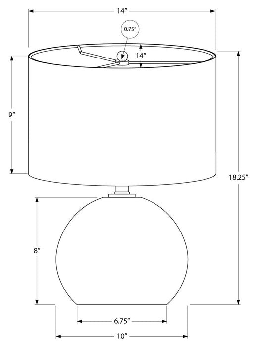 Lampe de table de 18 po en céramique crème