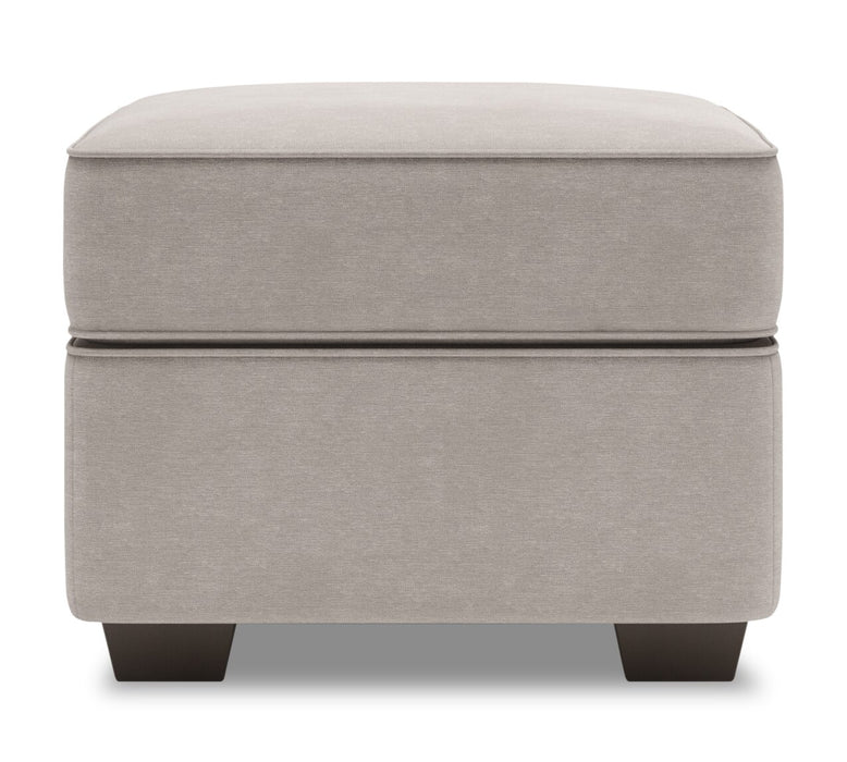 Pouf personnalisable Roll de Sofa Lab de 24 po fabriqué au Canada en tissu d’apparence lin - gris Pax Slate