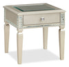 Table de bout somptueuse Tyra de 24 po avec rangement - champagne  