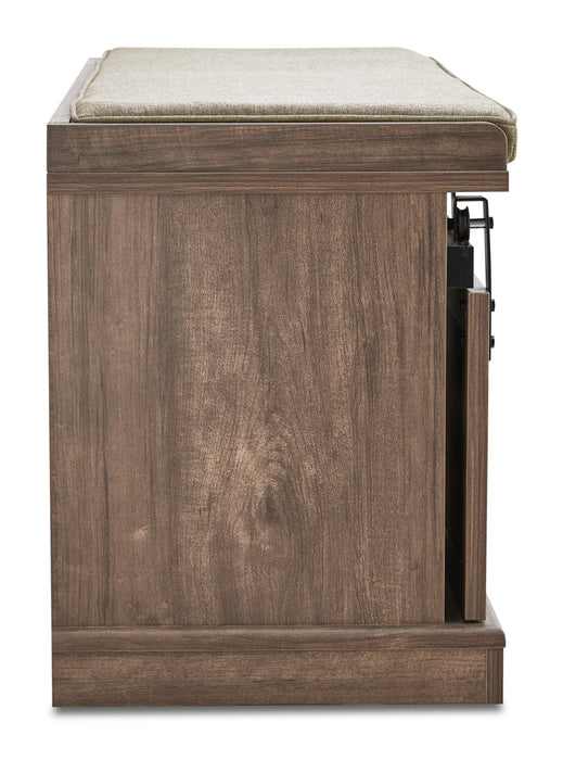 Banc Gavin de 47,25 po avec rangement pour chaussures - noisette