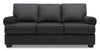 Sofa personnalisable Roll de Sofa Lab de 86 po fabriqué au Canada en tissu d’apparence lin avec accoudoirs enroulés - gris Pax Pepper