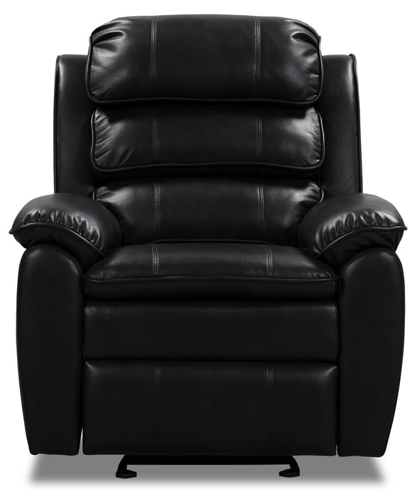 Fauteuil coulissant inclinable Adam de 34,45 po en tissu d’apparence cuir - noir