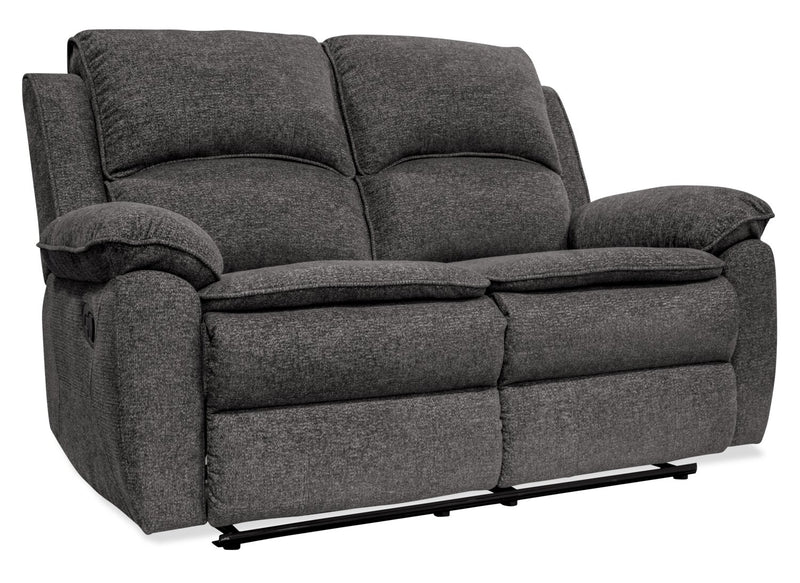 Causeuse inclinable Chandler de 60 po en tissu de chenille - gris