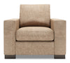 Fauteuil Track de Sofa Lab personnalisable de 38 po fabriqué au Canada en tissu de chenille avec accoudoirs rectilignes - taupe Luxury Taupe