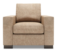  Fauteuil Track de Sofa Lab de 38 po fabriqué au Canada en tissu de chenille avec accoudoirs rectilignes - taupe Luxury Taupe 