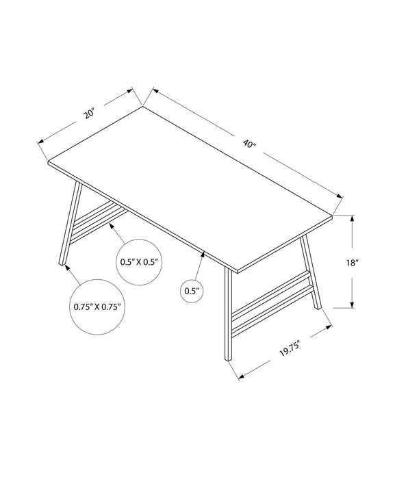Table à café moderne Atlas de 40 po - dessus blanc avec pattes en métal gris