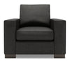 Fauteuil Track de Sofa Lab personnalisable de 38 po fabriqué au Canada en tissu d’apparence lin avec accoudoirs rectilignes - gris Luna Kohl