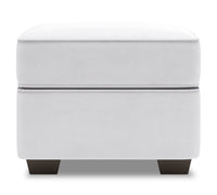 Pouf Roll de Sofa Lab de 24 po fabriqué au Canada en tissu d’apparence lin - blanc Pax Ice