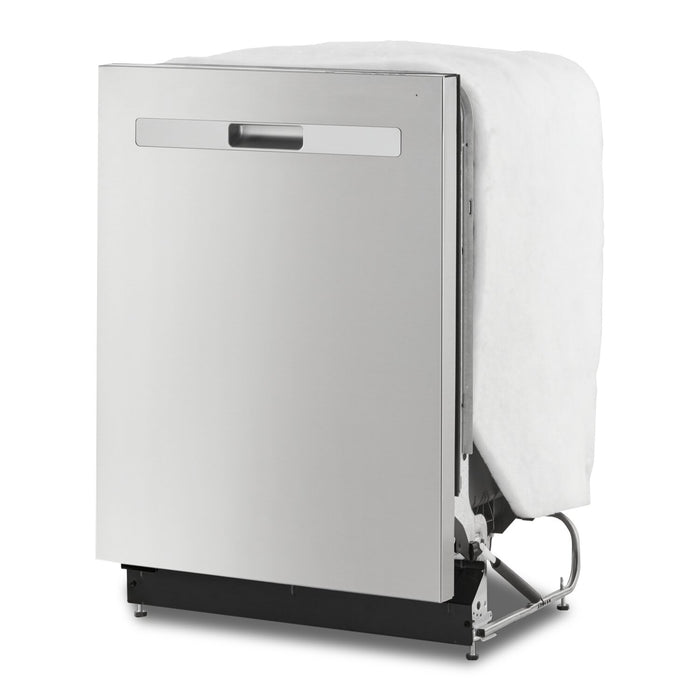 Lave-vaisselle encastré Whirlpool de 24 po et de 51 dBA avec commandes sur le dessus et 3e panier - acier inoxydable résistant aux traces de doigts - WDP730HAMZ