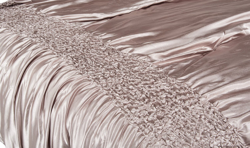 Ensemble d'édredon Beatrice 7 pièces pour grand lit - taupe