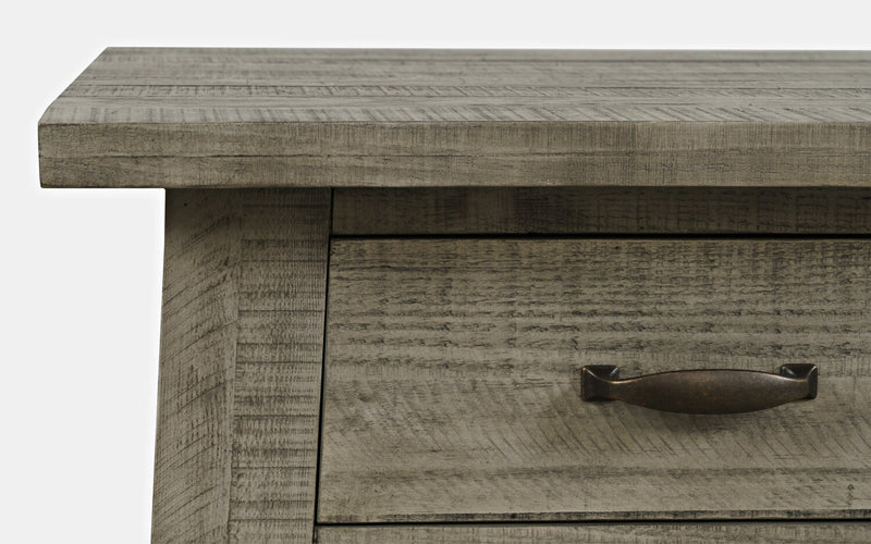 Table de bout rustique Colson de 24 po avec rangement et tablette - bois de grève 