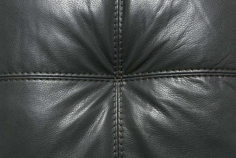 Sofa sectionnel de droite Addison 2 pièces fabriqué au Canada en tissu d’apparence cuir avec coussins de siège amovibles - gris