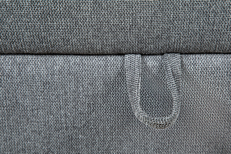 Pouf de rangement modulaire Evolve de Scott Living de 39,5 po en tissu d’apparence lin avec coussin en duvet et plumes - gris anthracite