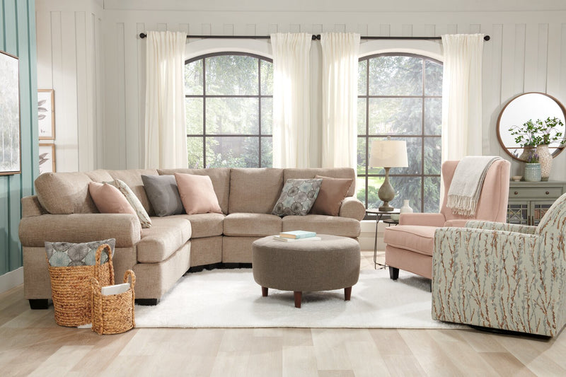 Fauteuil d’appoint pivotant Sofa Lab personnalisable de 31 po fabriqué au Canada en tissu - Mineral multicolore