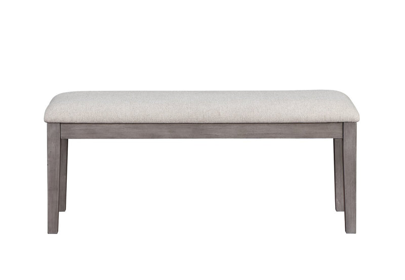 Ensemble de salle à manger Krew 6 pièces en mélamine avec table de 60 po (L), banc et 4 chaises - gris