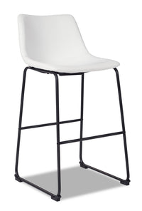  Tabouret 30 po bar Cole en tissu de cuir végétalien et en métal - blanc