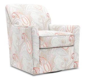 Fauteuil d’appoint pivotant Sofa Lab personnalisable de 31 po fabriqué au Canada en tissu - Eden multicolore