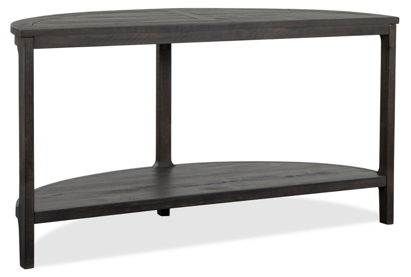 Table de salon traditionnelle Axl de 55 po avec tablette - bois gris-brun foncé