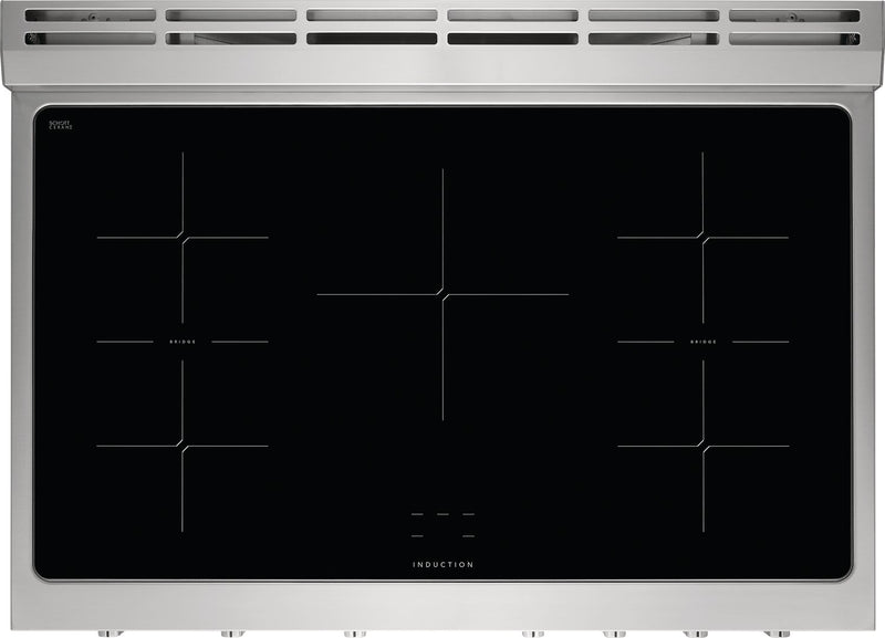 Cuisinière à induction Frigidaire Professional de 4,4 pi³ avec convection à 2 ventilateurs et surface de cuisson facile à nettoyer - acier inoxydable Smudge-ProofMD - PCFI3670AF