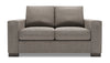 Causeuse personnalisable Track de Sofa Lab de 62 po fabriquée au Canada en tissu d’apparence lin avec accoudoirs rectilignes - gris Luna Smoke