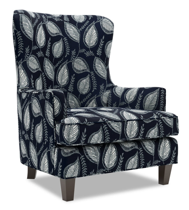 Fauteuil d’appoint à oreilles Sofa Lab personnalisable de 32 po fabriqué au Canada en tissu - Midnight multicolore