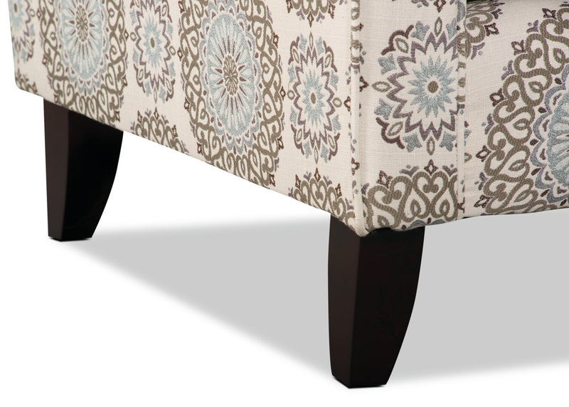 Fauteuil d’appoint Tula de 35 po fabriqué au Canada en tissu avec accoudoirs évasés - crépuscule multicolore