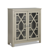 Armoire décorative Clary de 31,5 po avec portes en verre - grise