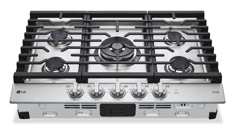 Surface de cuisson à gaz LG de 30 po à 5 éléments - acier inoxydable Smudge-ProofMD - CBGJ3027S