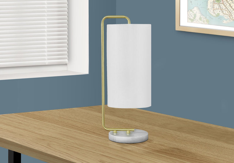 Lampe de table de 20 po dorée avec base en marbre