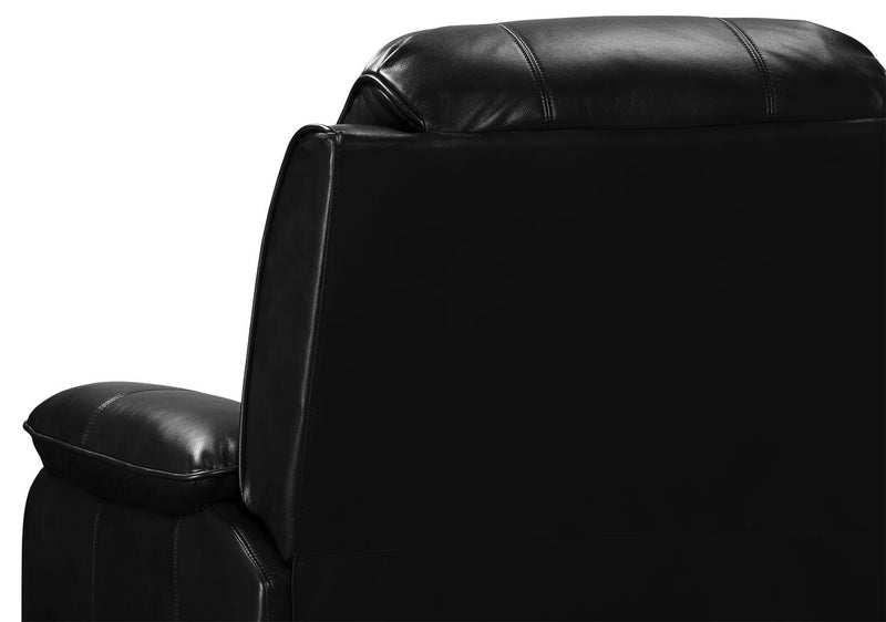 Fauteuil coulissant inclinable Adam de 34,45 po en tissu d’apparence cuir - noir