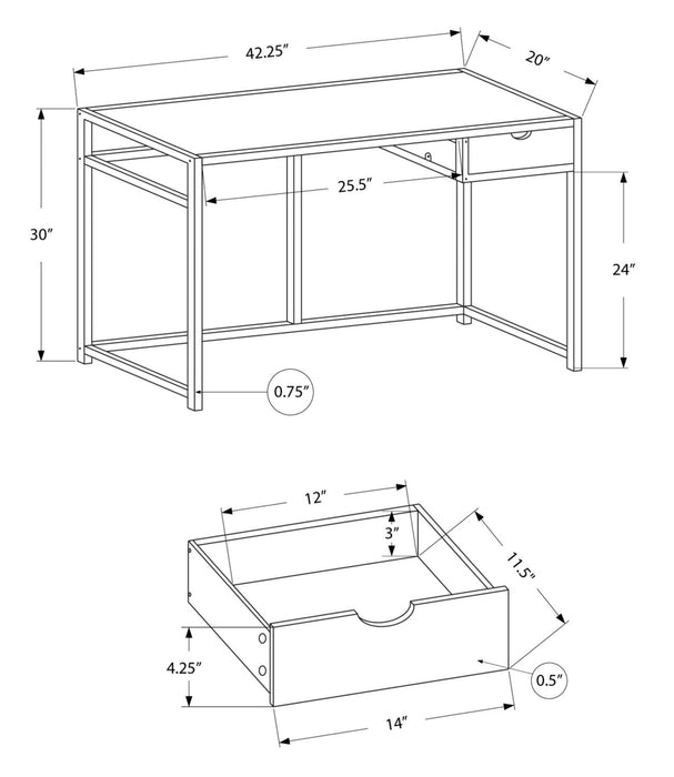 Bureau Everly de 42,25 po avec tiroir - naturel