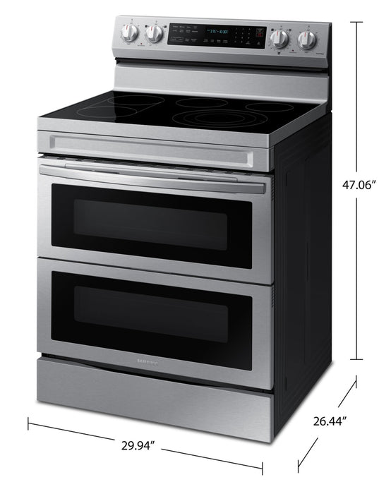 Cuisinière intelligente électrique amovible Samsung de 6,3 pi³ avec friture à air - acier inoxydable - NE63A6751SS/AC