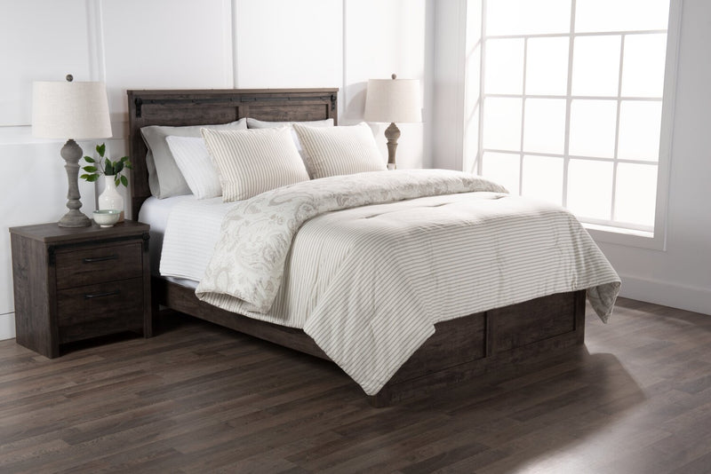 Ensemble d'édredon Indie Paisley 3 pièces pour lit double ou grand lit - blanc