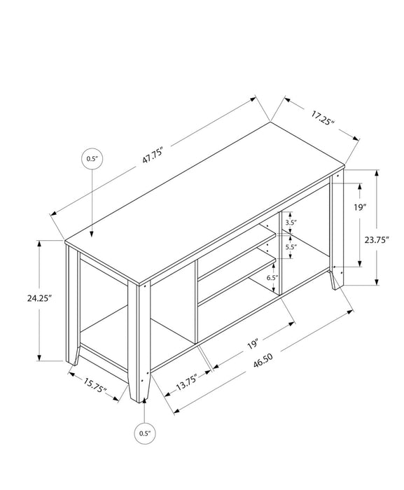 Meuble pour téléviseur traditionnel Wren de 48 po avec rangement et système de gestion des câbles pour téléviseurs jusqu’à 55 po - brun