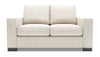 Causeuse personnalisable Track de Sofa Lab de 62 po fabriquée au Canada en tissu d’apparence lin avec accoudoirs rectilignes - beige Luxury Sand