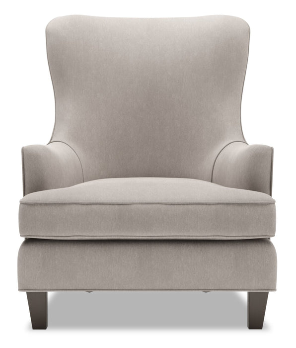 Fauteuil d’appoint à oreilles Sofa Lab personnalisable de 32 po fabriqué au Canada en tissu d’apparence lin - gris Pax Slate