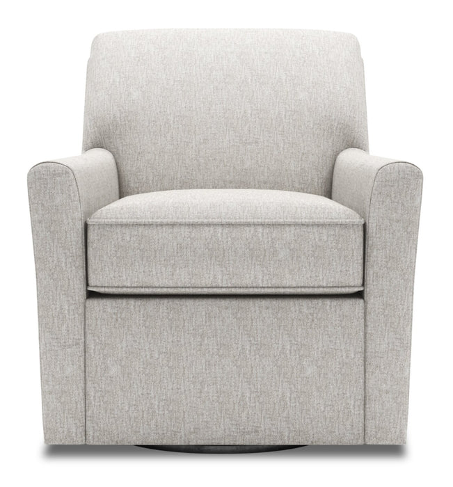 Fauteuil d’appoint pivotant Sofa Lab personnalisable de 31 po fabriqué au Canada en tissu - argenté Luxury Silver