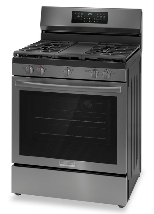 Cuisinière à gaz Frigidaire Gallery de 5,1 pi³ avec convection totale et friture à air - acier inoxydable noir Smudge-ProofMD - GCRG3060BD