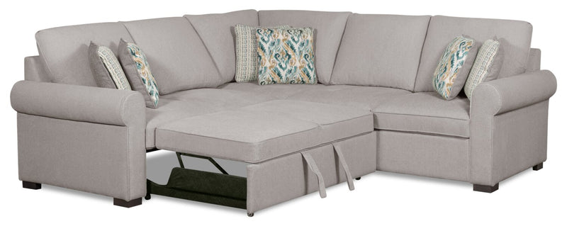 Sofa-lit sectionnel de gauche Haven de Scott Living 2 pièces en tissu de chenille - gris