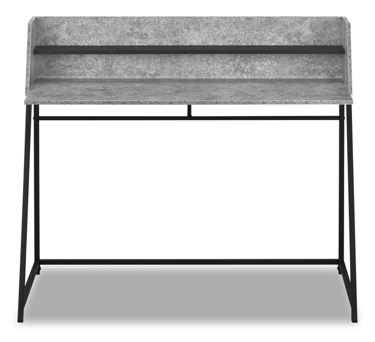 Bureau Lawson de 47,25 po avec petite crédence - imitation de pierre grise