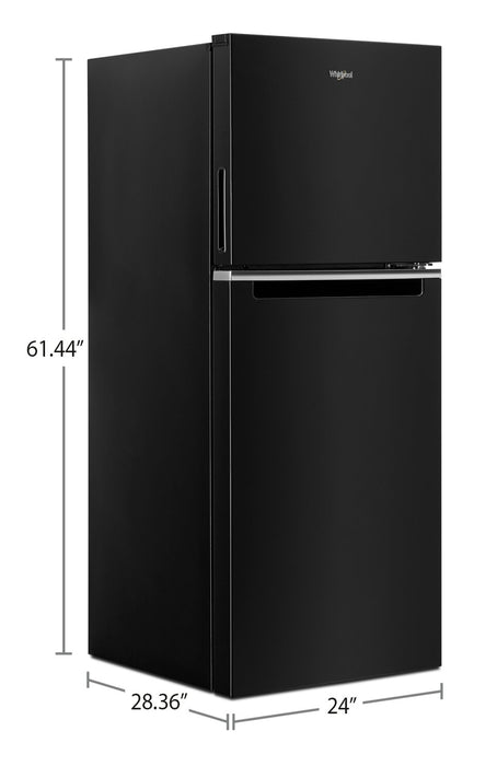 Réfrigérateur Whirlpool de 11,6 pi³ et de 24 po à congélateur supérieur - noir - WRT112CZJB