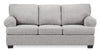 Sofa-lit personnalisable Roll de Sofa Lab de 86 po fabriqué au Canada en tissu d’apparence lin avec accoudoirs enroulés - gris Luna Domino