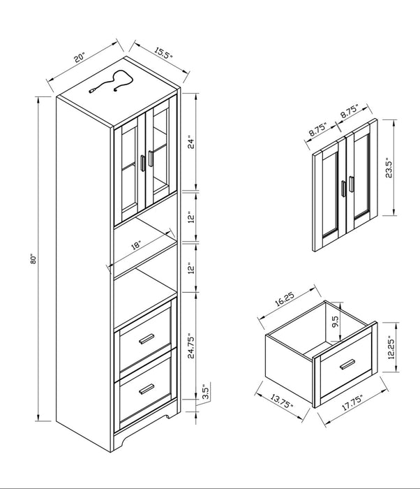 Meuble audio-vidéo Melody 3 pièces de 100\" avec rangement et système de gestion des câbles pour téléviseurs jusqu’à 65 po - brun