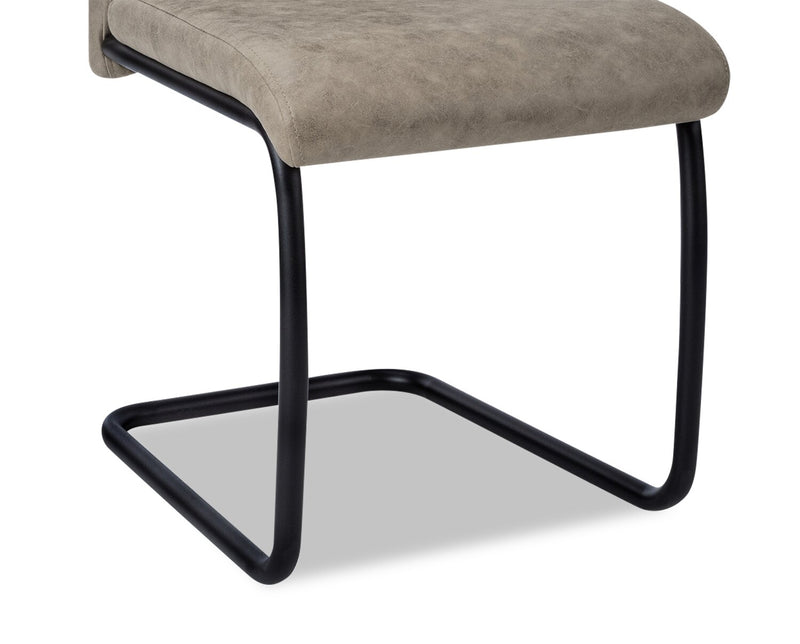 Chaise de salle à manger Heath en tissu de cuir végétalien et en métal - taupe