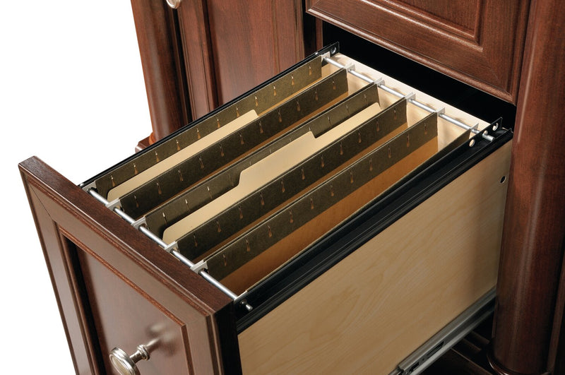 Bureau Palladia de 59,49 po avec crédence et rangement - cerisier raffiné 