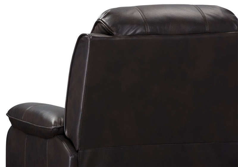 Fauteuil coulissant inclinable Adam de 34,45 po en tissu d’apparence cuir brun