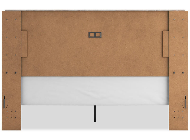 Lit à panneau Zen, gris clair - format très grand lit